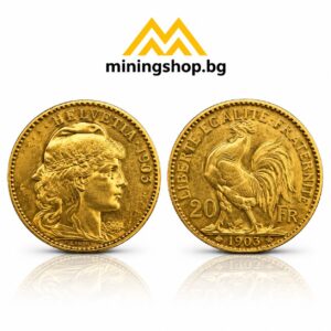 Златна монета 20 франка Мариана | 6.45гр. | 21.6кр. | 1903г. |